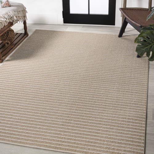 JONATHAN Y JONATHAN Y AARHUS HIGH-LOW MINIMALIST SCANDI STRIPED INDOOR/OUTDOOR AREA RUG 