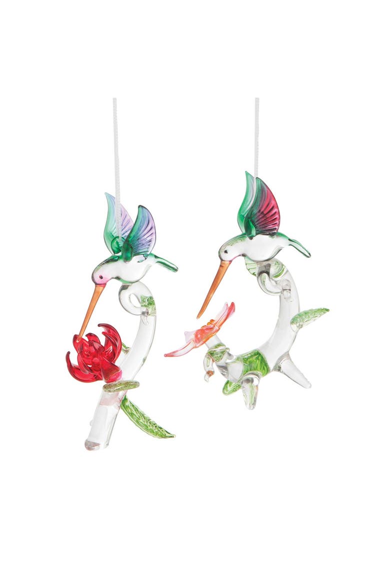 Hummingbird Garden Christmas Xmas Ornament A/2, Main, color, Green