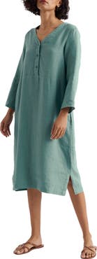Seasalt Cornwall Dew Drop Long Sleeve Linen Midi Dress