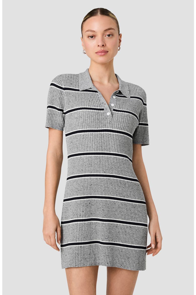 Mason Varsity Stripe Knit Minidress, Alternate, color, MEDIUM GRAY MELANGE