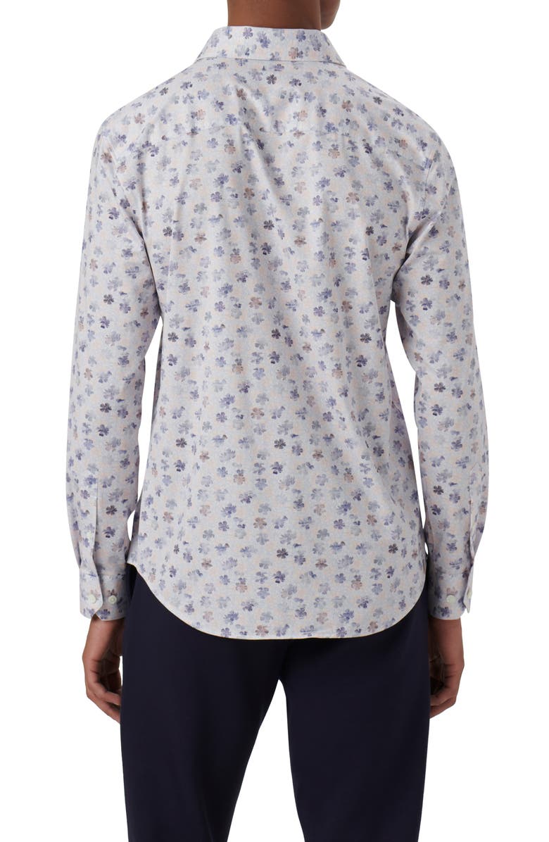 Bugatchi OoohCotton<sup>®</sup> Print Button-Up Shirt, Alternate, color, Salmon