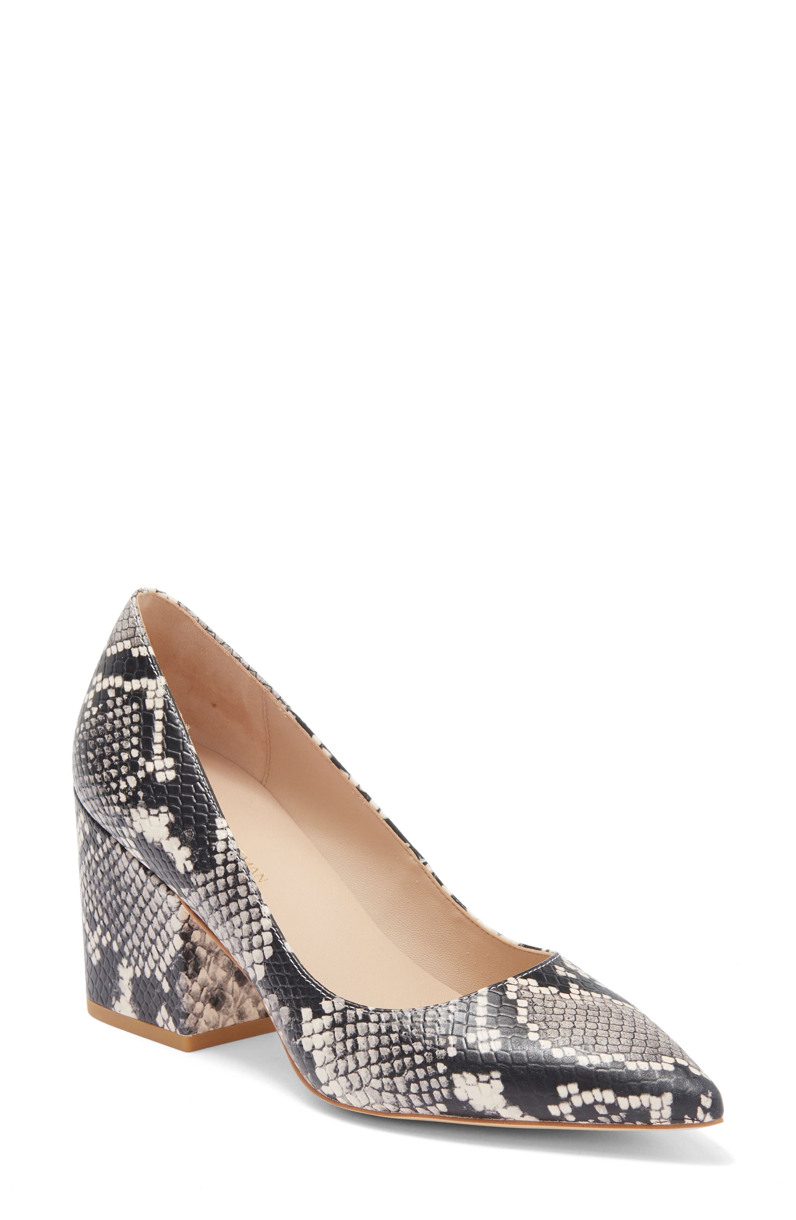 Ave 75 Croc Embossed Pump, Main, color, NATURAL