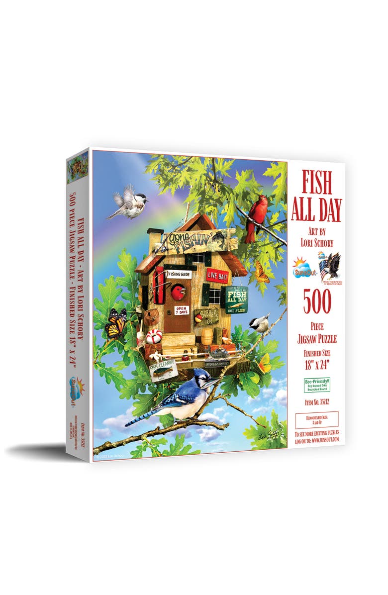Sunsout Fish All Day 500 piece Jigsaw Puzzle for Adults, Main, color, Multicolor