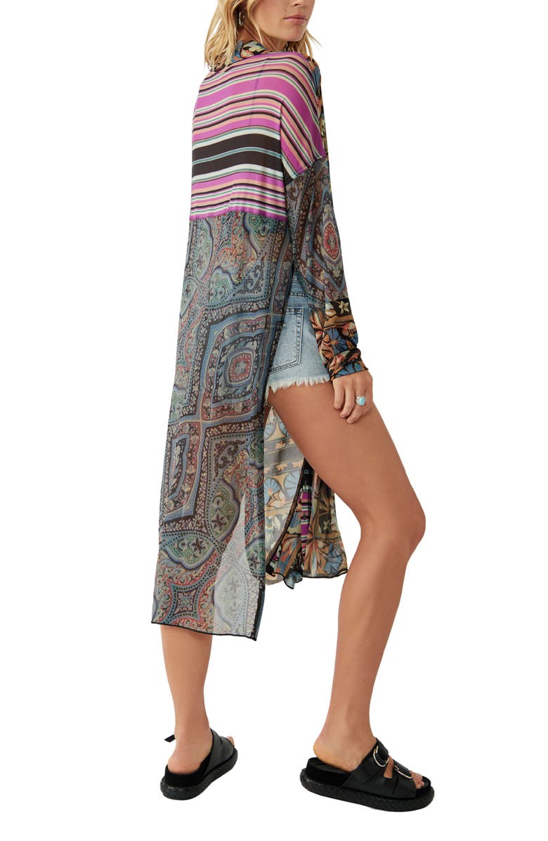 Free People Naomi Print Duster Shirt, Alternate, color,