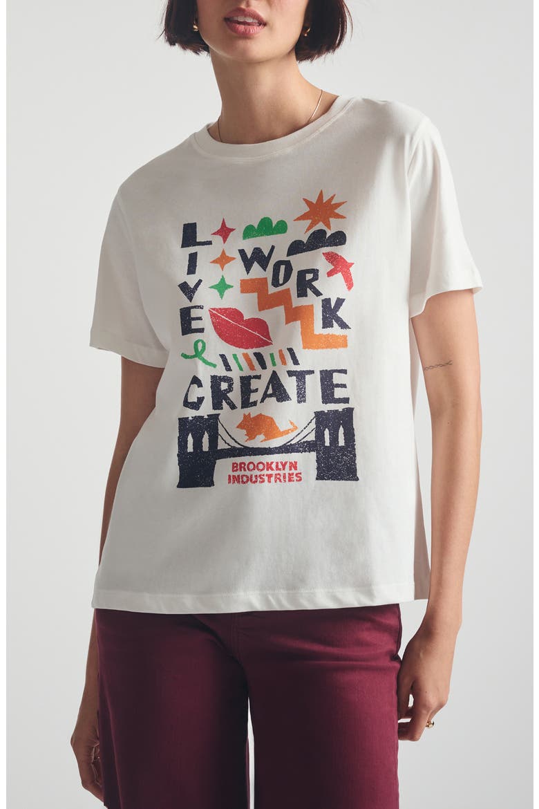 Live Work Create Graphic T-Shirt, Main, color, ANTIQUE WHITE