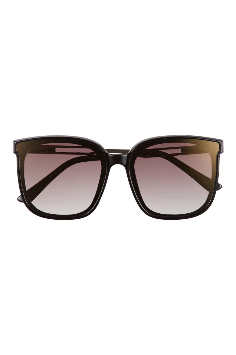 Square Tip Sunglasses, Main, color, BLACK