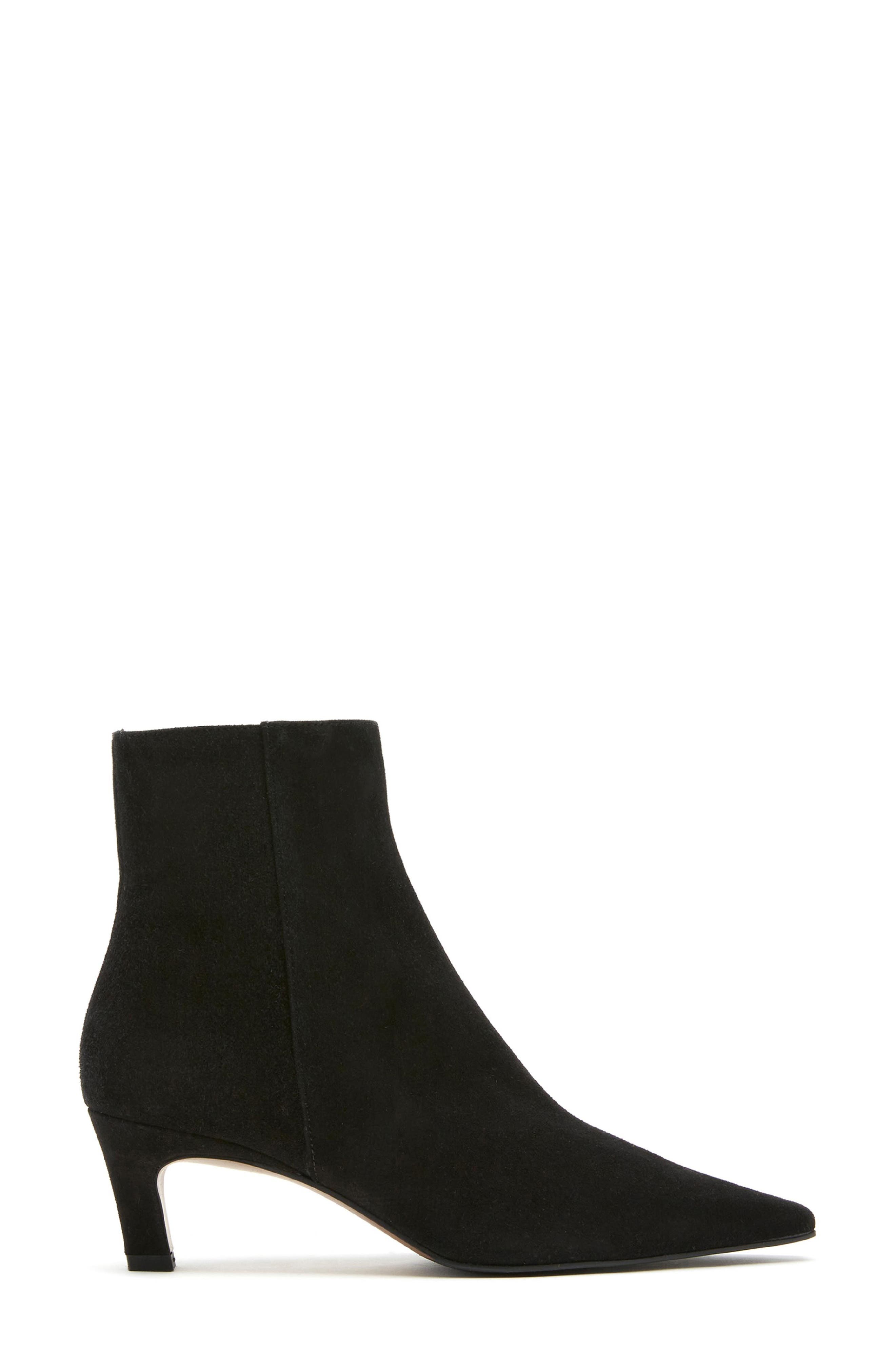 Bev Waterproof Leather Bootie, Alternate, color, BLACK SUEDE