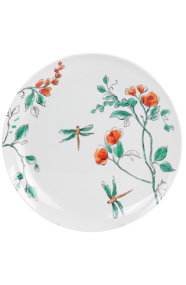 MARTHA STEWART 12 piece Dragonfly Melamine Dinnerware Set, Alternate, color, White