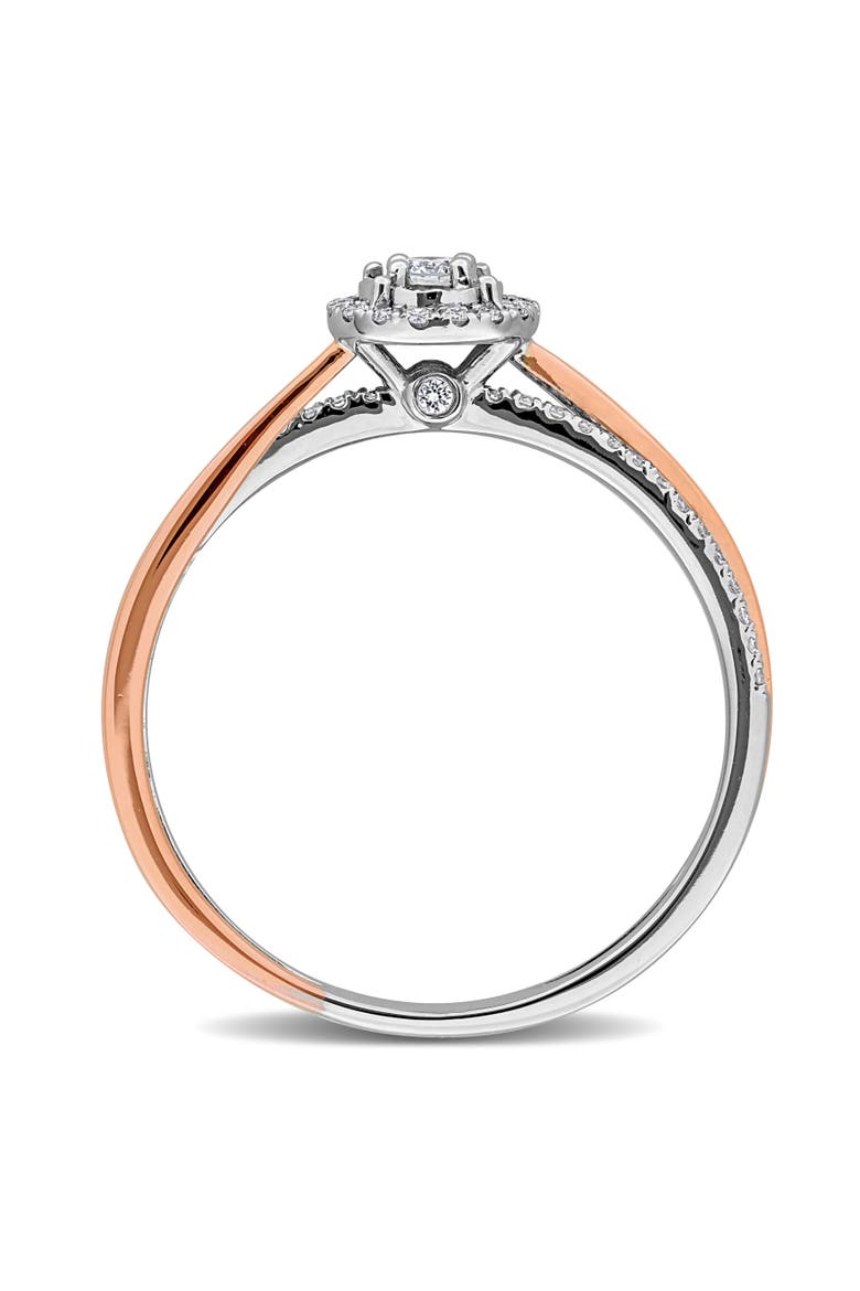Lab Grown Diamond Halo Engagement Ring 10k, Alternate, color, White Gold