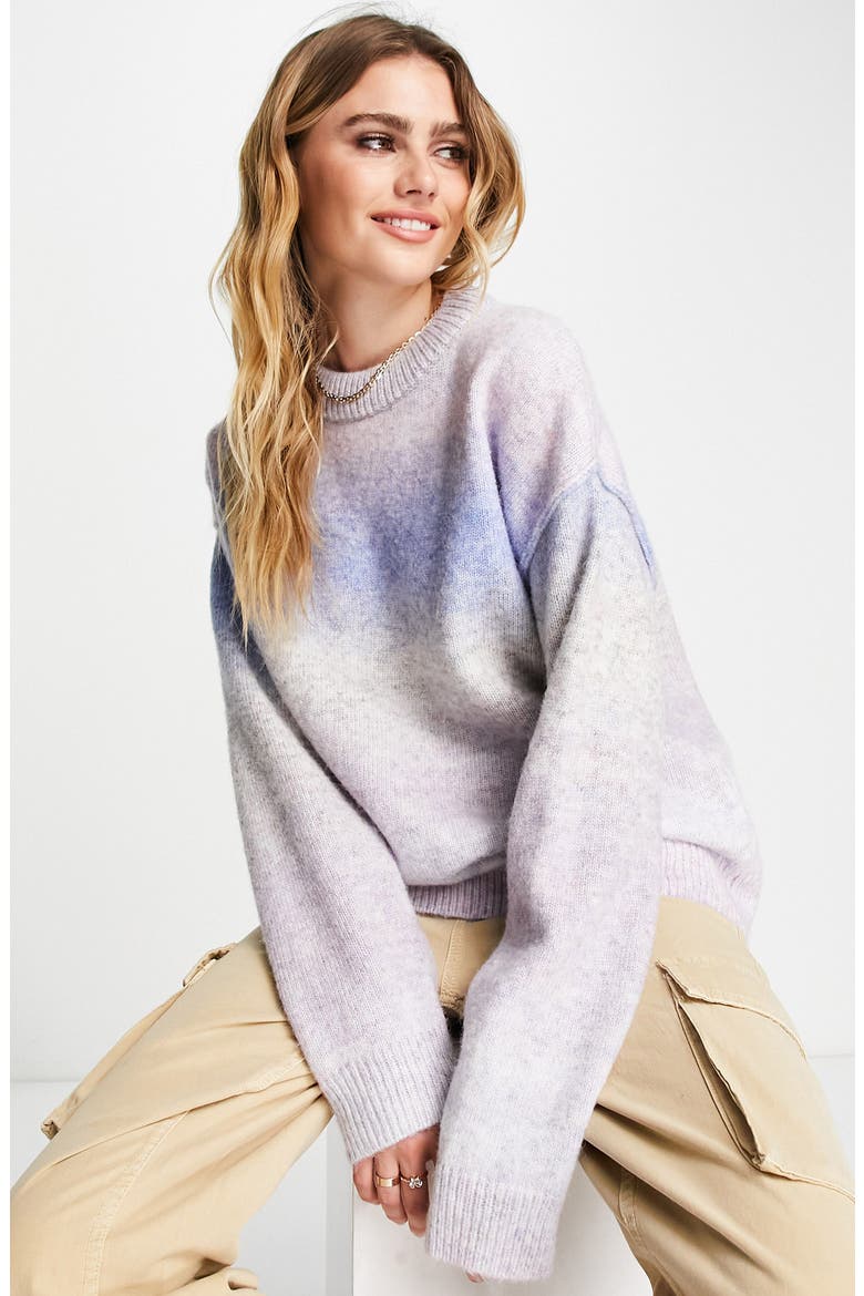 Ombré Stripe Sweater, Main, color, PURPLE