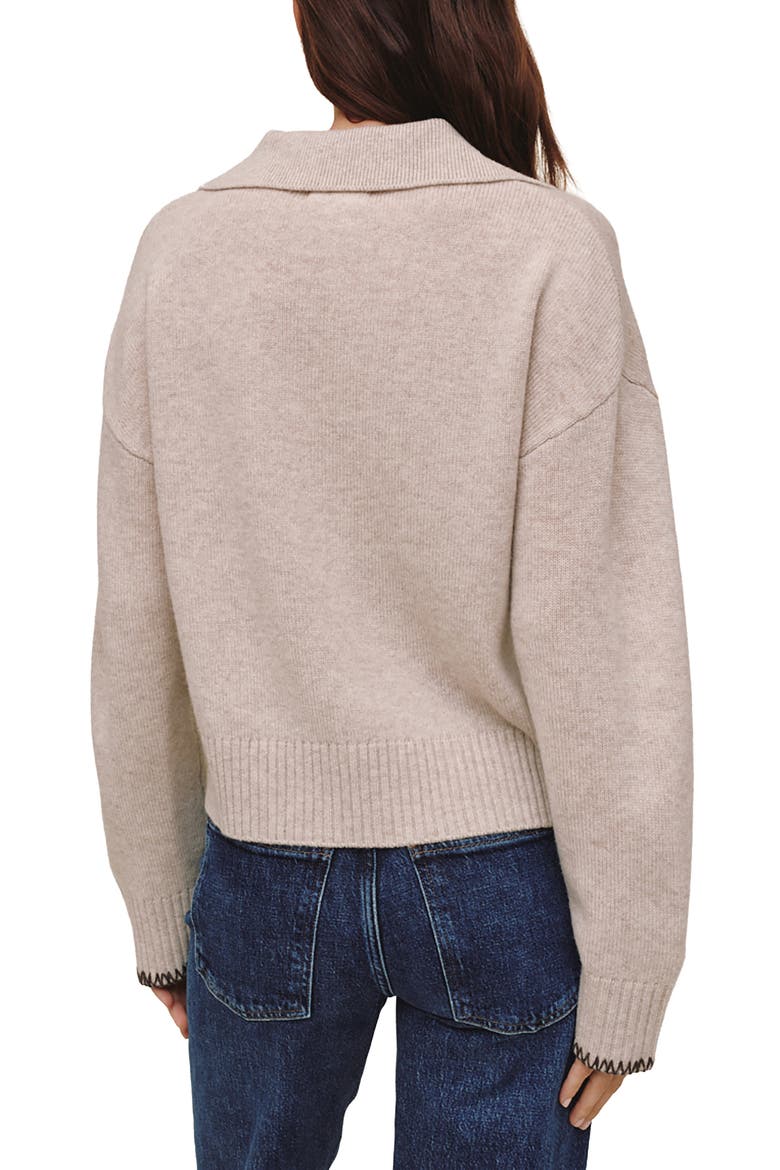 Contrast Stitch Merino & Cashmere Sweater, Alternate, color, CHALET