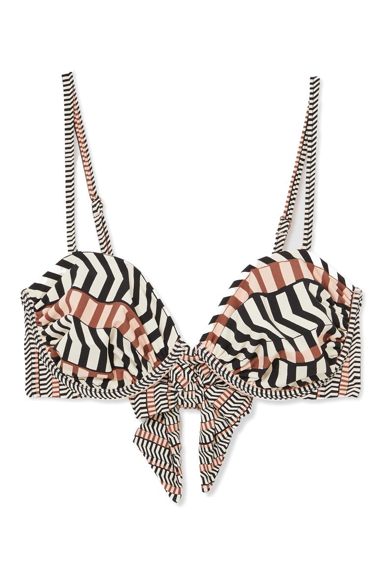 Kate Underwire Bikini Top, Alternate, color, BLACK/ BROWN