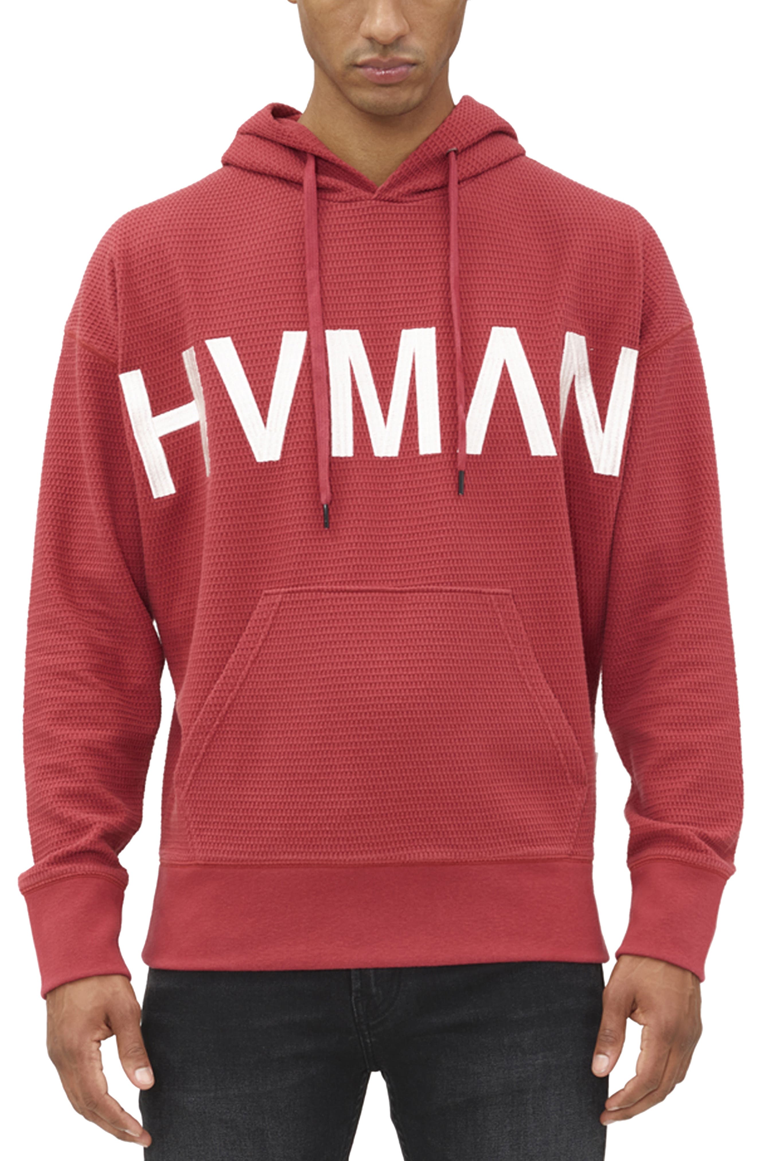 HVMAN Logo Waffle Knit Pullover Hoodie