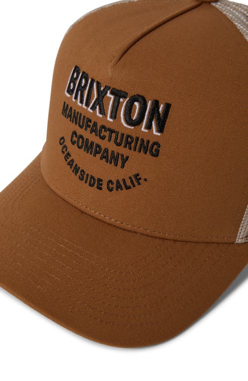 Brixton Redoubt Netplus® Trucker Hat In Washed Copper/sand