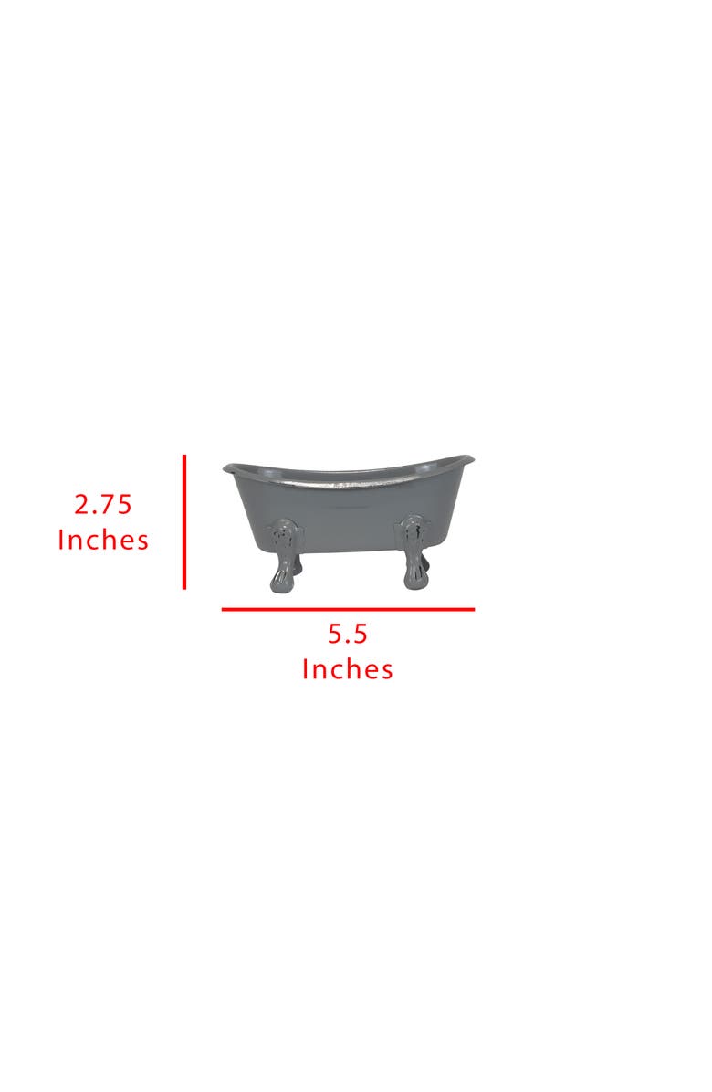 Foreside Home and Garden Enamel Bathtub Soap Dish, Alternate, color, Gray