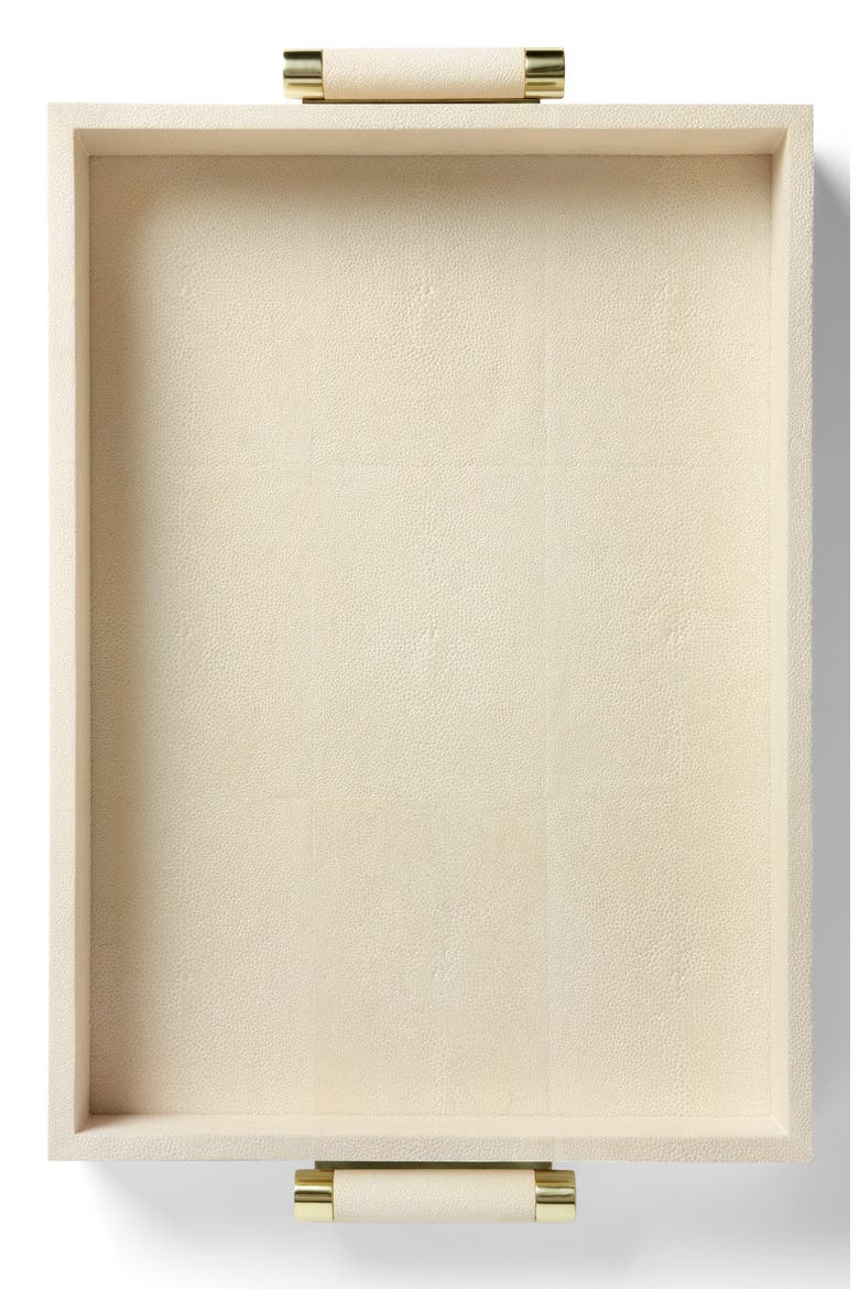 Classic Faux Shagreen Serving Tray, Alternate, color, CREAM