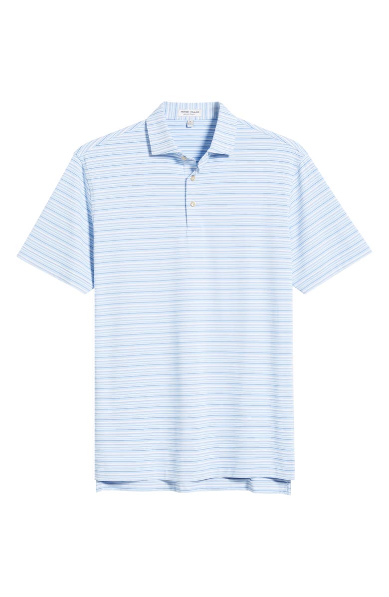 Peter Millar Atrium Stripe Performance Jersey Polo, Alternate, color, White