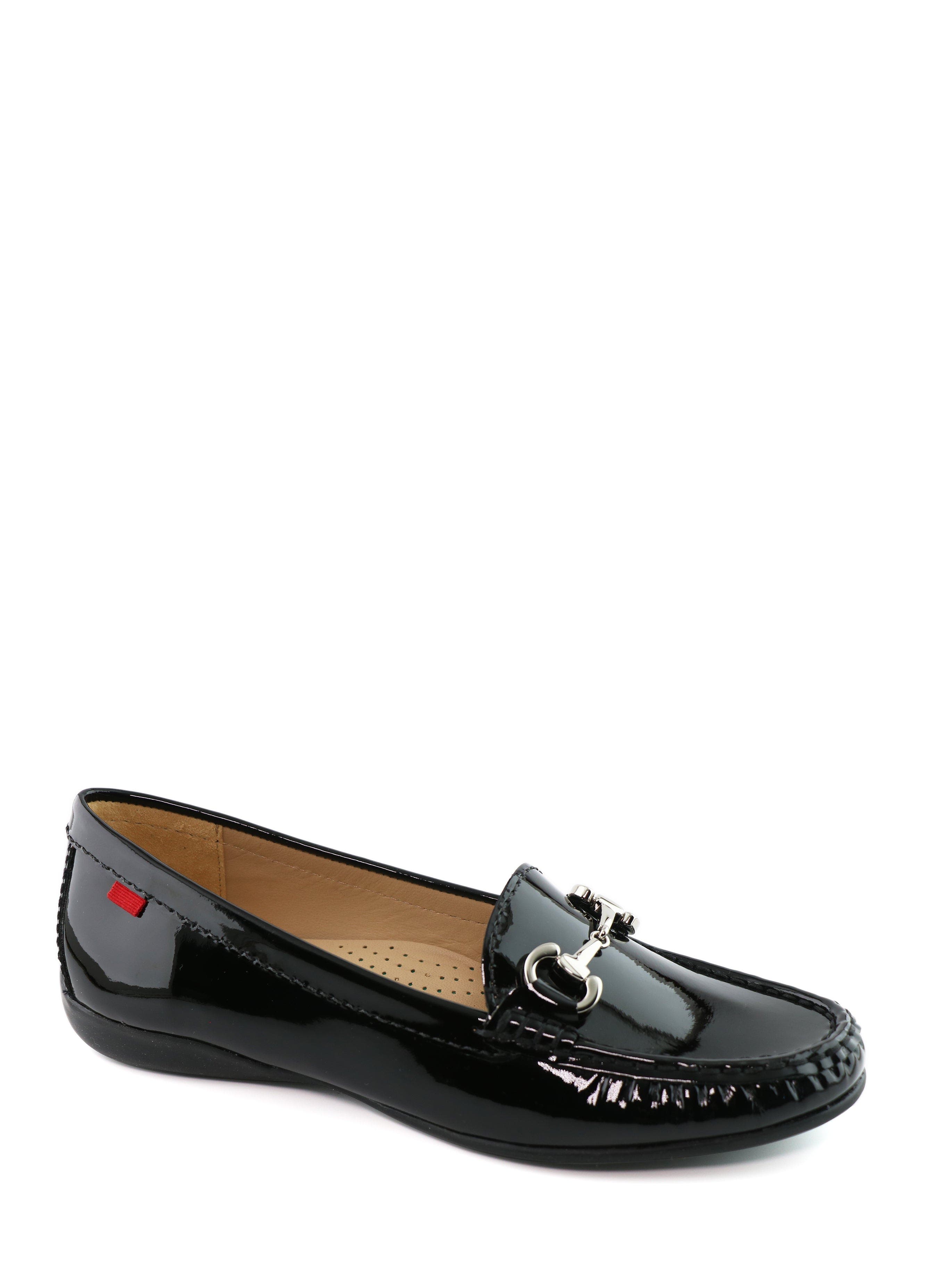 Carter Road Slip On Leather Buckle Loafer, Main, color, Black Soft Patent Leather