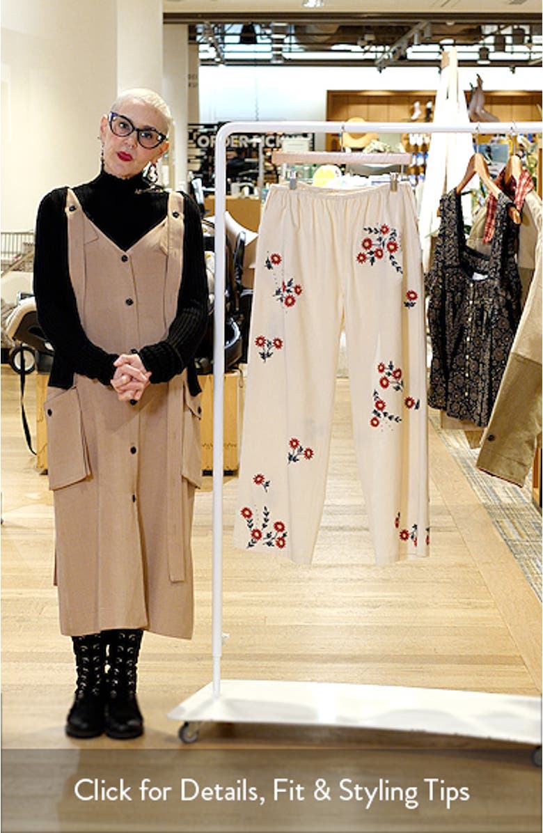 The Easy Pant Embroidered Floral Cotton Crop Pants, sales video thumbnail