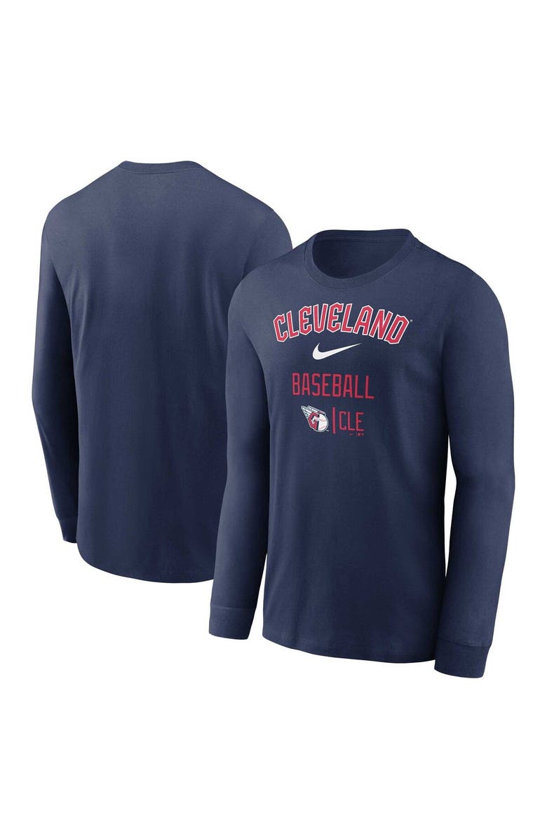 Nike Men's Nike Navy Cleveland Guardians Tri Code Diamond Long Sleeve T-Shirt, Main, color, 