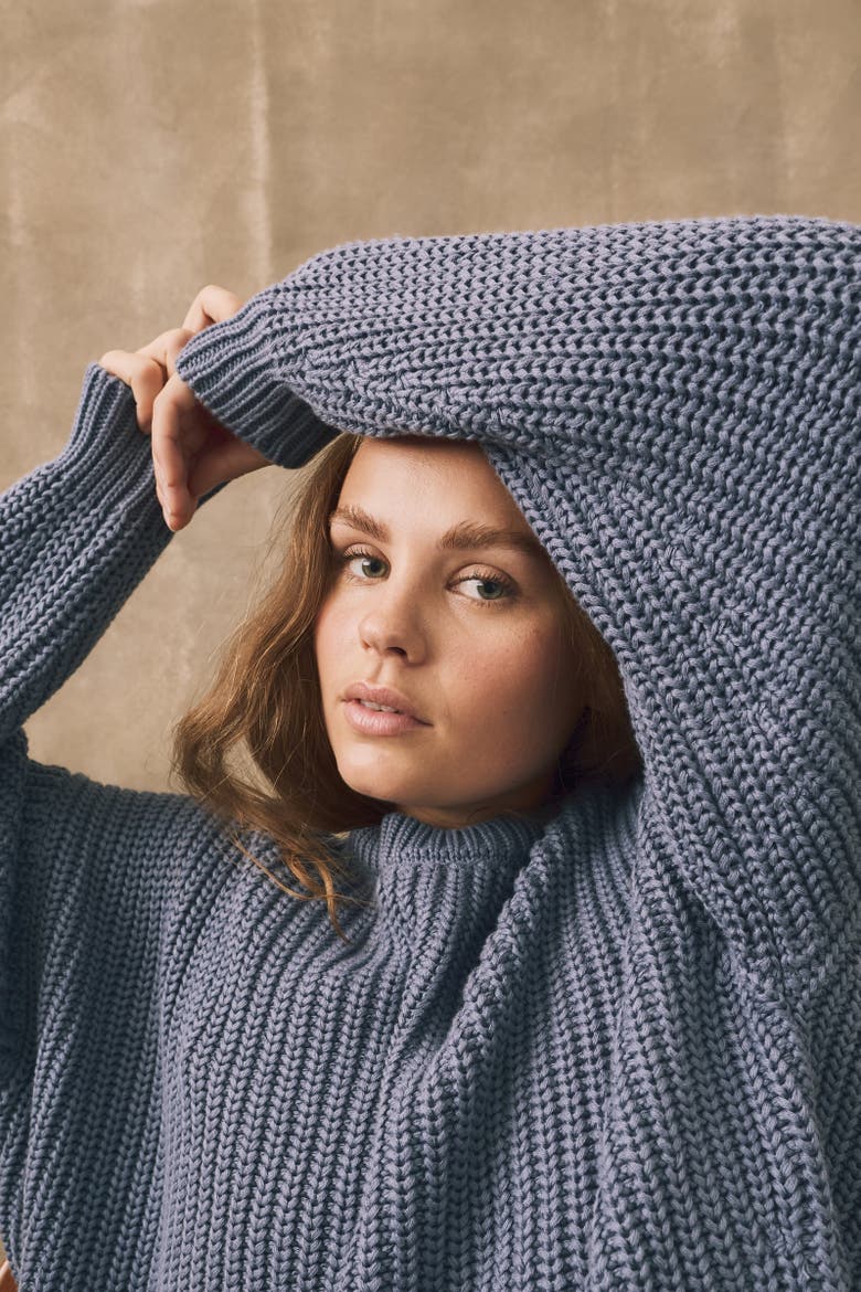 The Chunky Knit Sweater Women, Main, color, cornflower blue