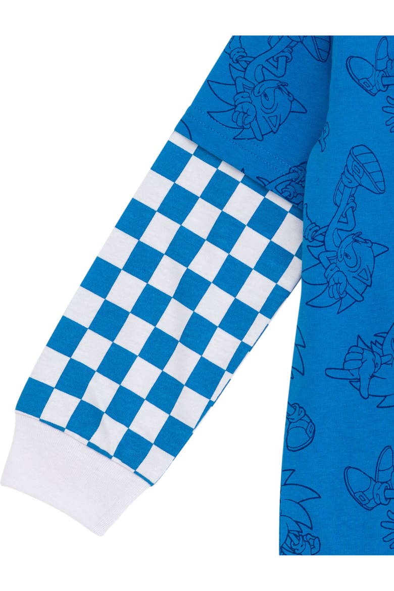 Sonic the Hedgehog Hooded Long Sleeve T-Shirt, Alternate, color, Sonic Blue