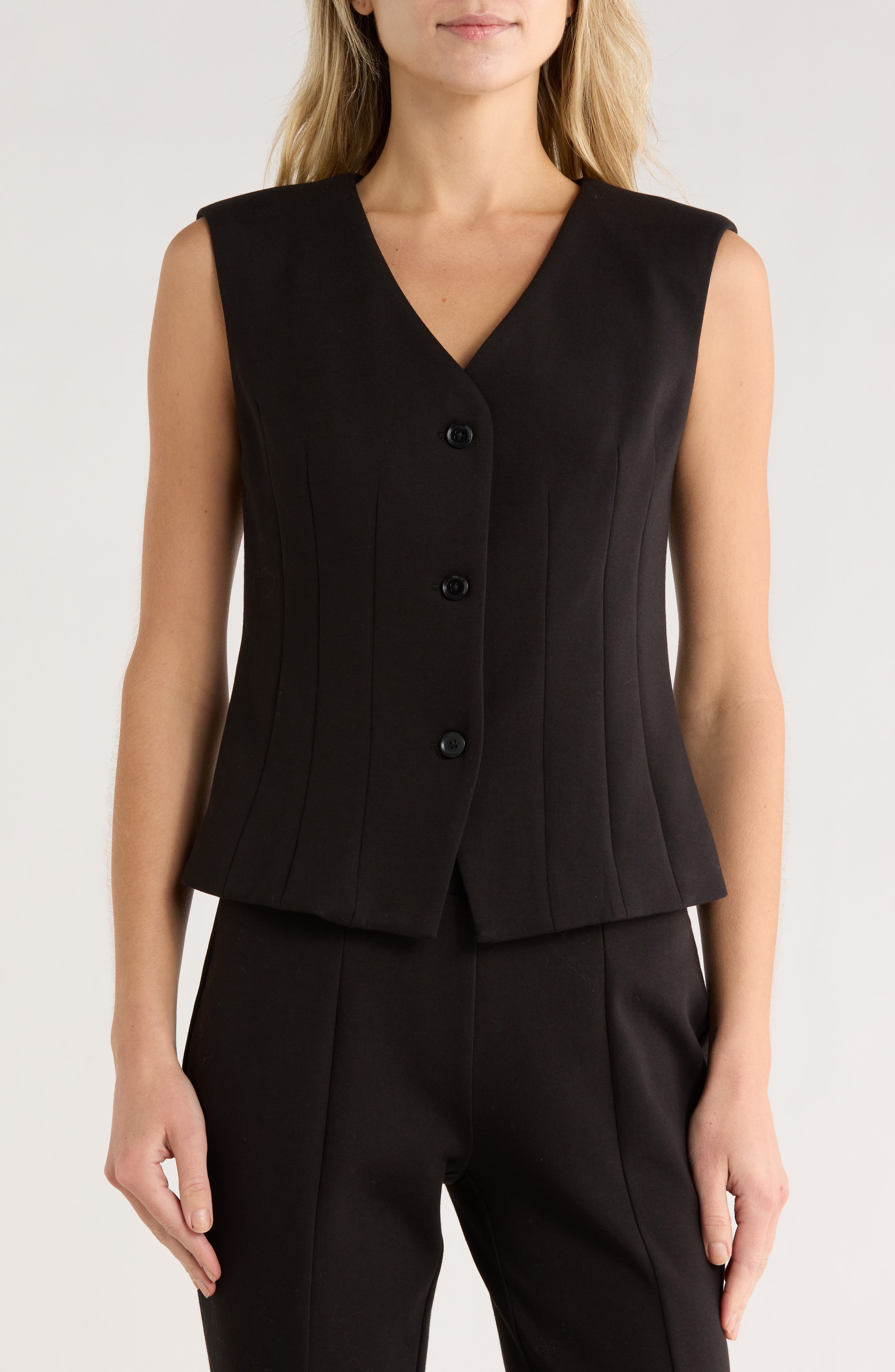 JASON WU Solid Button Front Vest