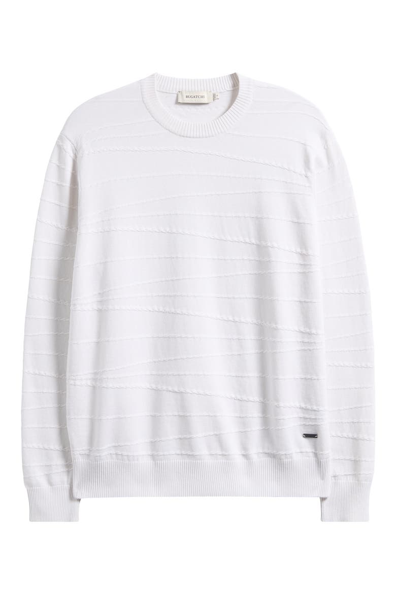 Textured Cotton & Silk Crewneck Sweater, Alternate, color, CHALK