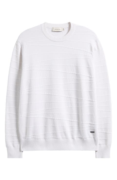 Textured Cotton 
Silk Crewneck Sweater