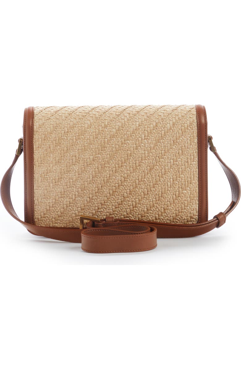 Saint Laurent Small Solfernio Raffia Shoulder Bag, Alternate, color,