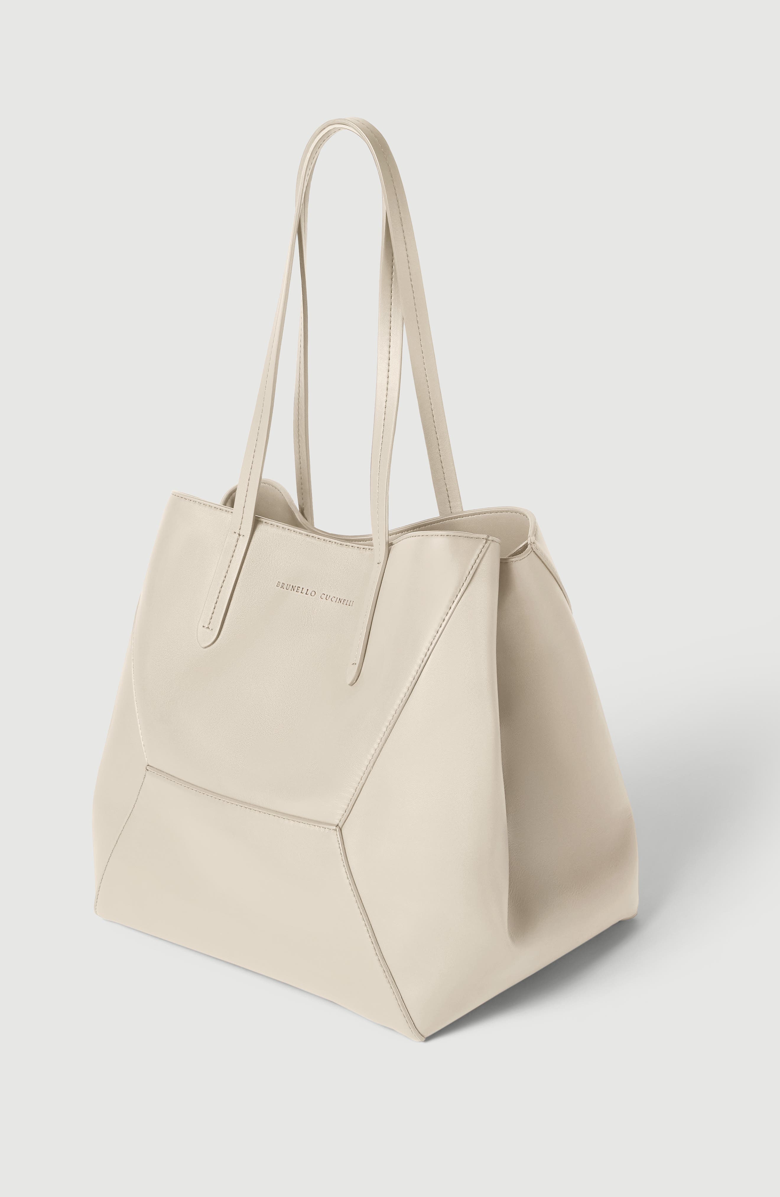 BC Duo small bag in calfskin with monili, Alternate, color, Ivory