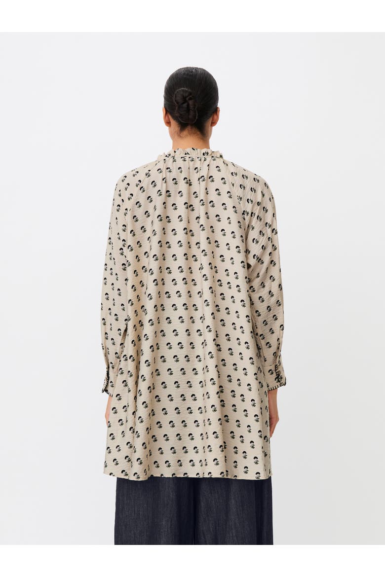 Gathered Tie-Neck Tunic Dress, Alternate, color, Olivine
