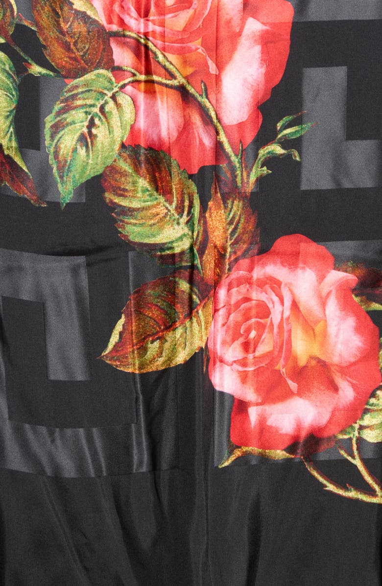 Givenchy Flowers Silk Scarf, Alternate, color, Black