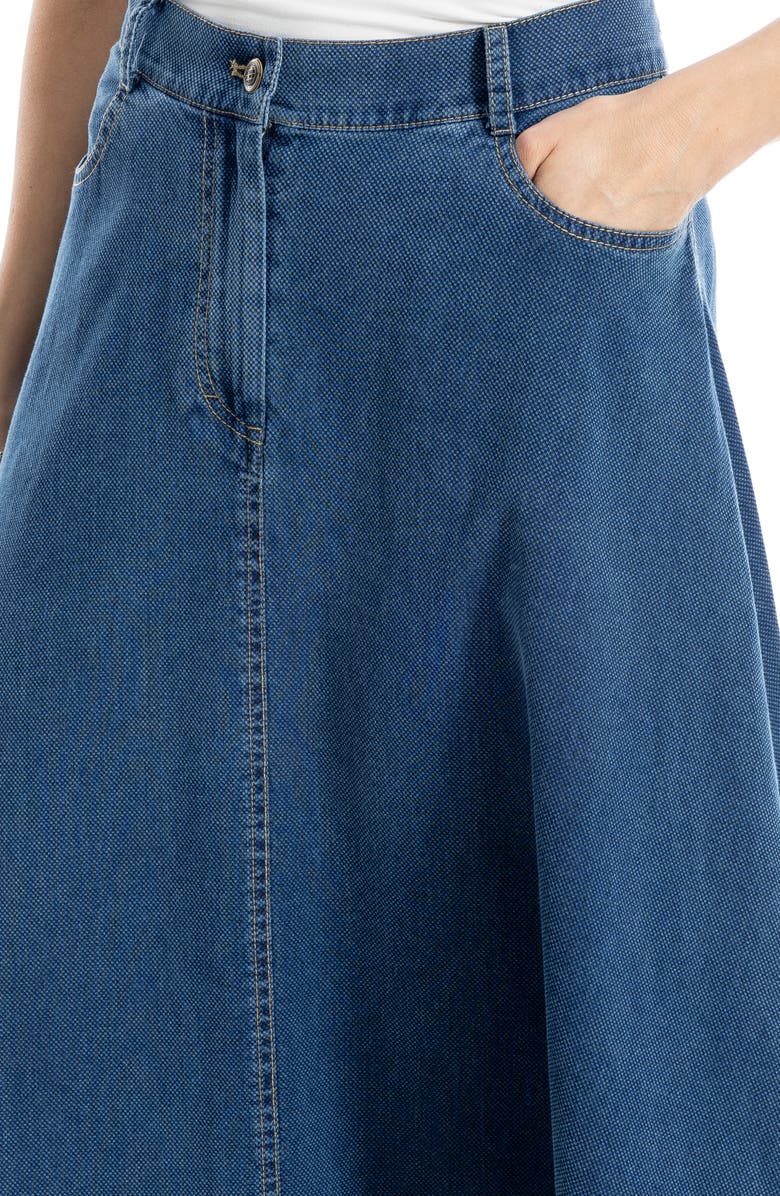 MAX STUDIO Piqué A-Line Maxi Skirt, Alternate, color, Indigo