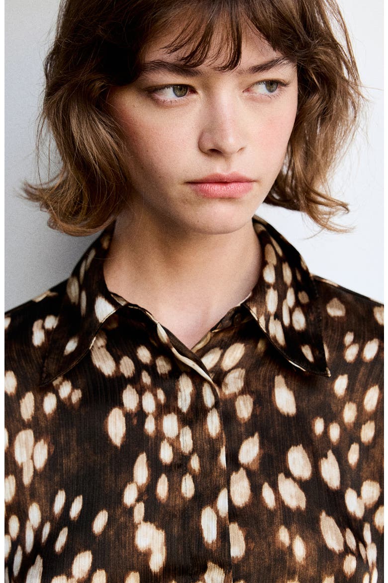 Bambi Print Long Sleeve Shirt, Alternate, color, BROWN