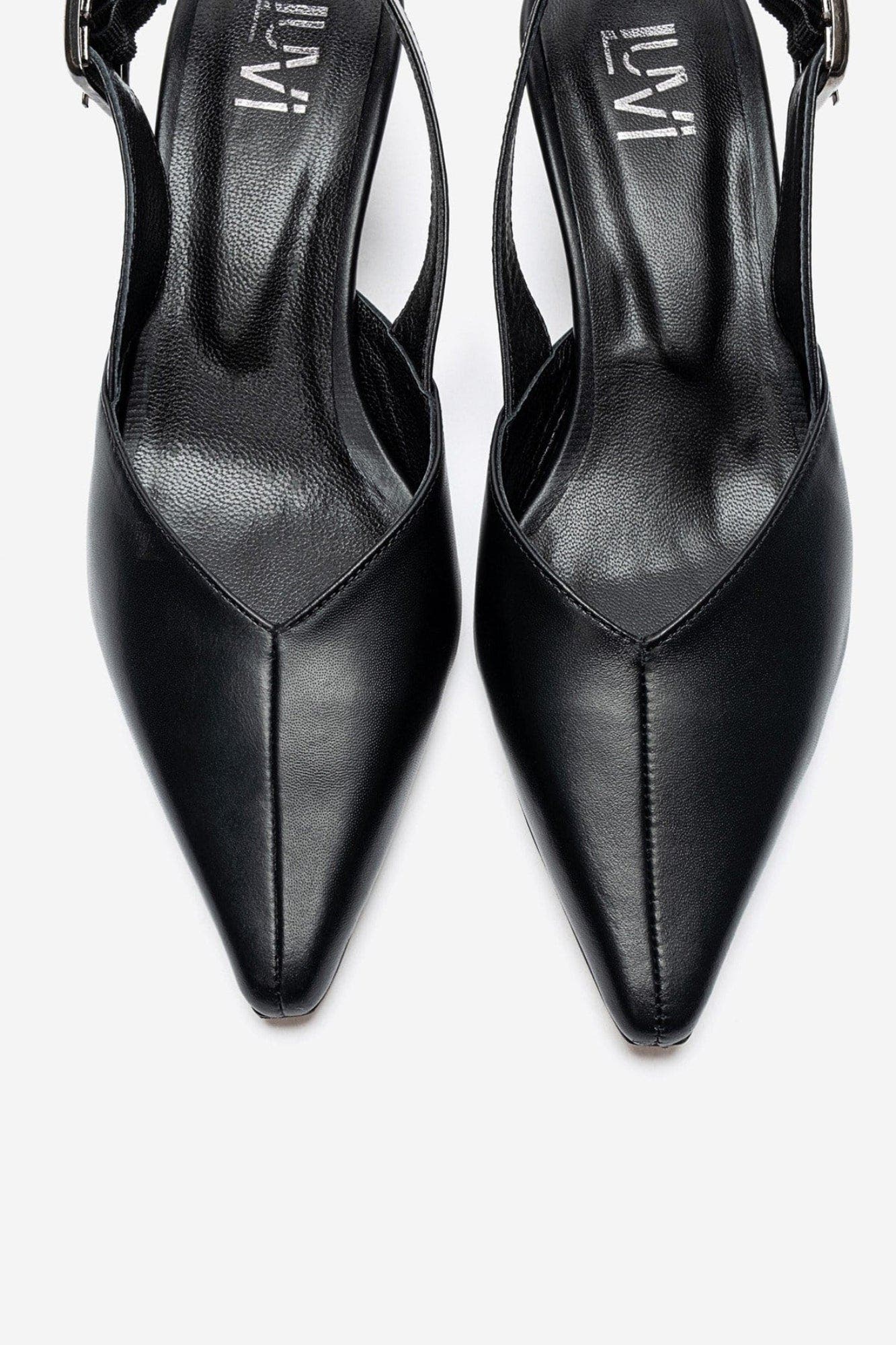 Dioris Leather Slingback Kitten Heel Pump, Alternate, color, Black