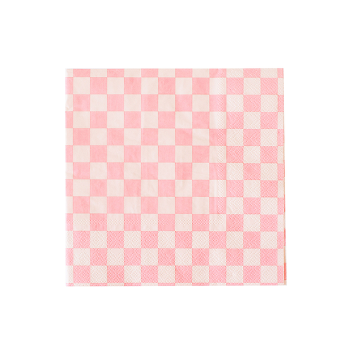 Jollity & Co Checkered Cocktail Napkins In Pink