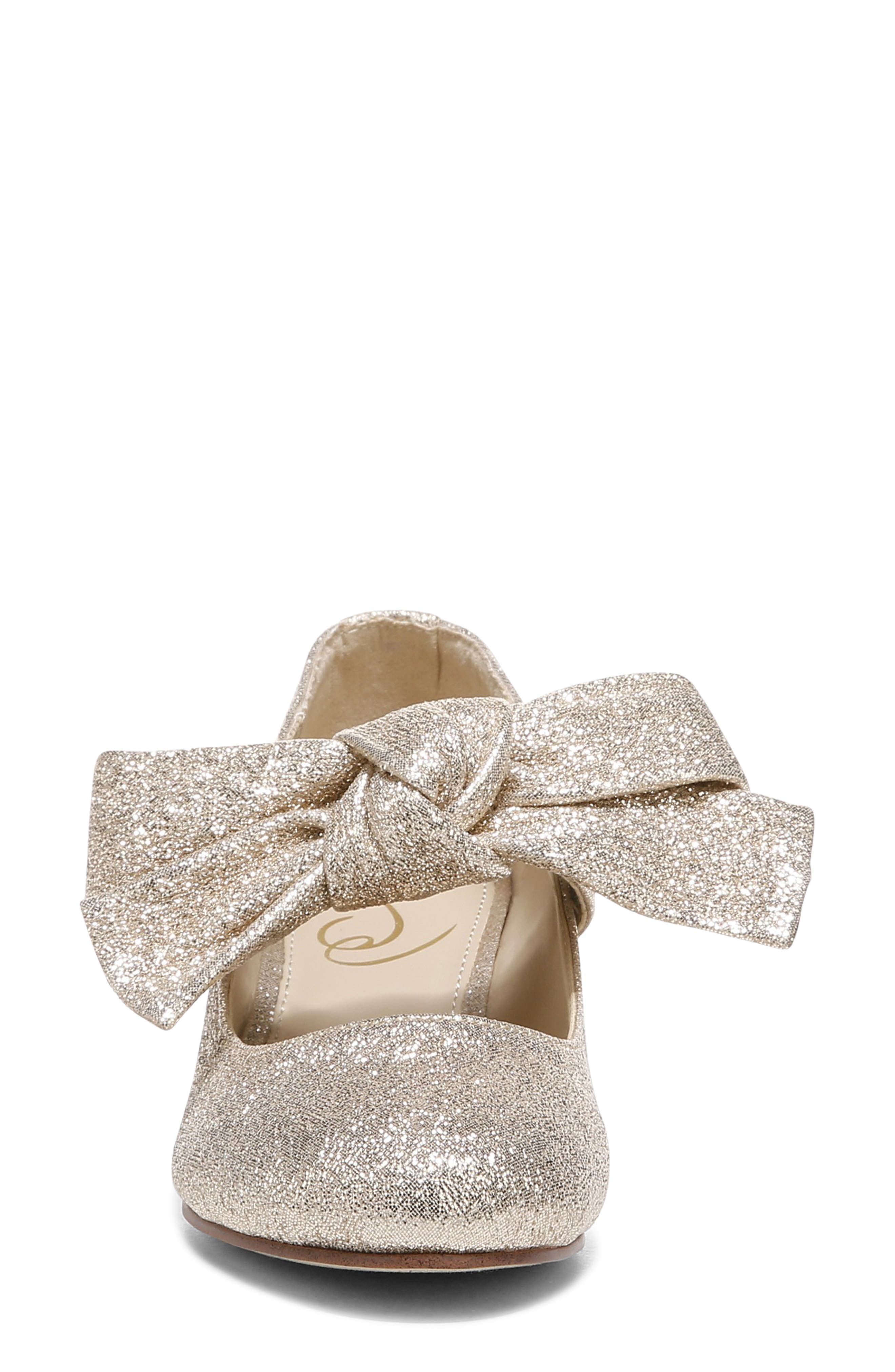 Kids' Teddy Glitter Bow Sandal, Alternate, color, GOLD GLITTER