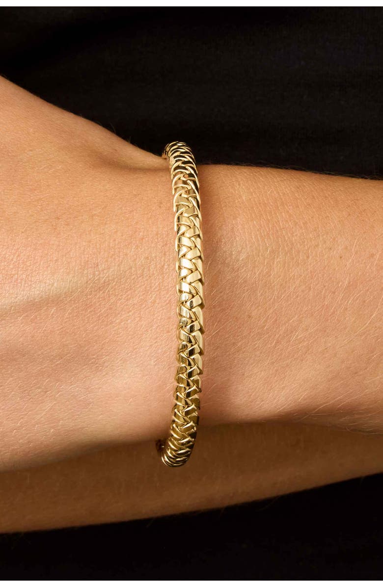 Oradina 14K Yellow Gold Caesar Bangle Bracelet, Alternate, color, Yellow Gold