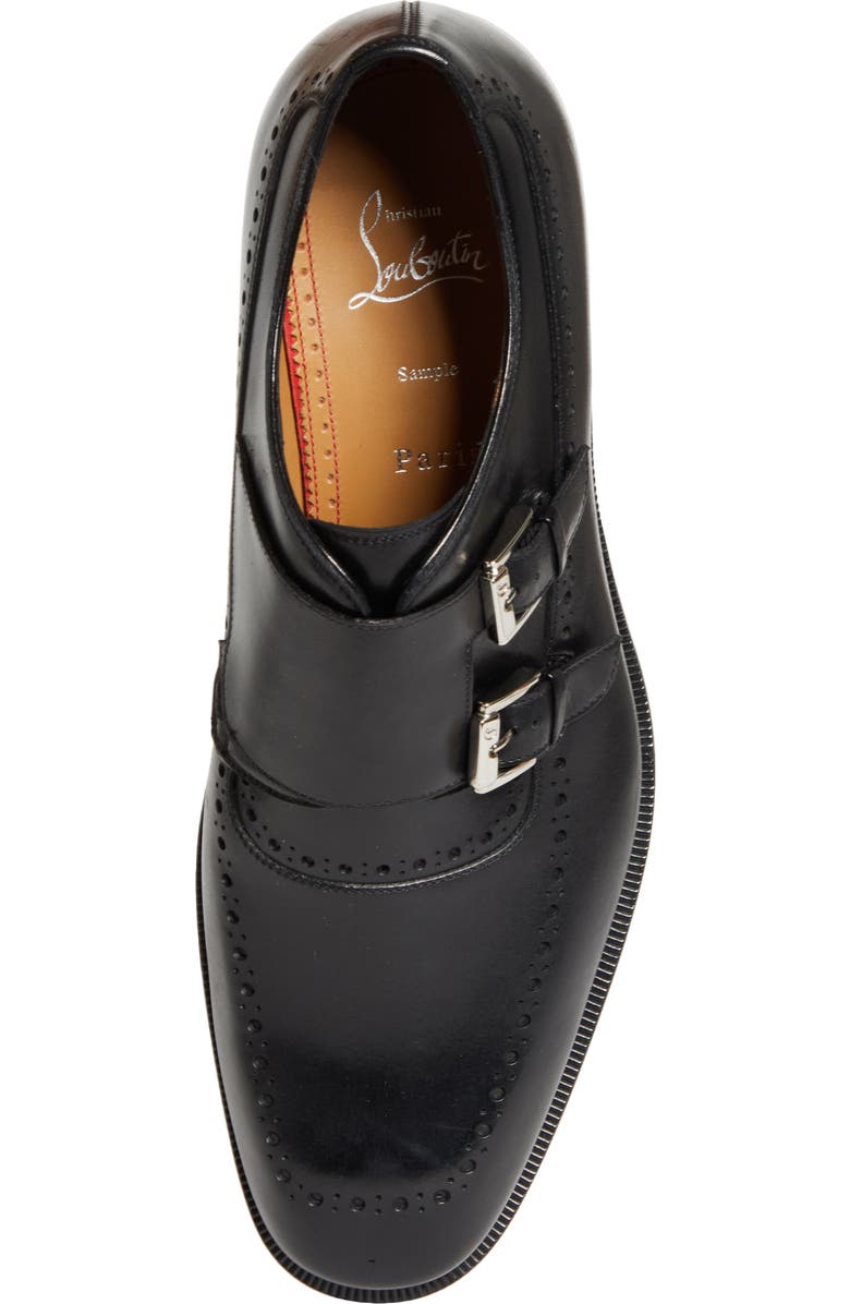 Christian Louboutin Sartok Double Monk Strap Shoe, Alternate, color, Black
