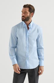 Brunello Cucinelli Striped poplin shirt