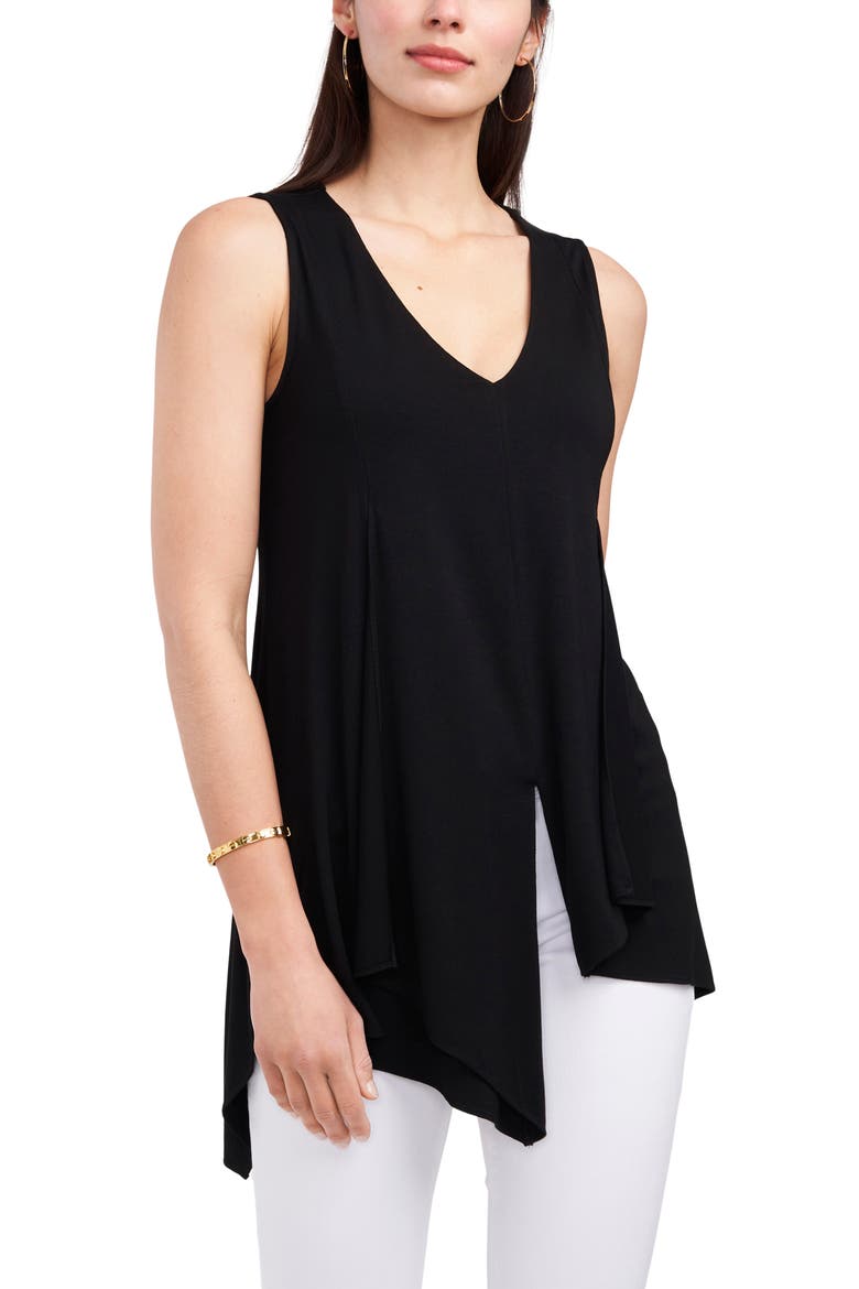 Asymmetrical Hem TunicTop, Main, color, RICH BLACK