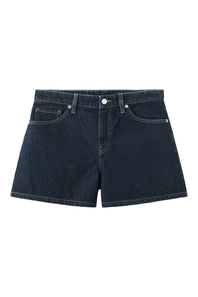 Denim Shorts, Alternate, color, DARK BLUE