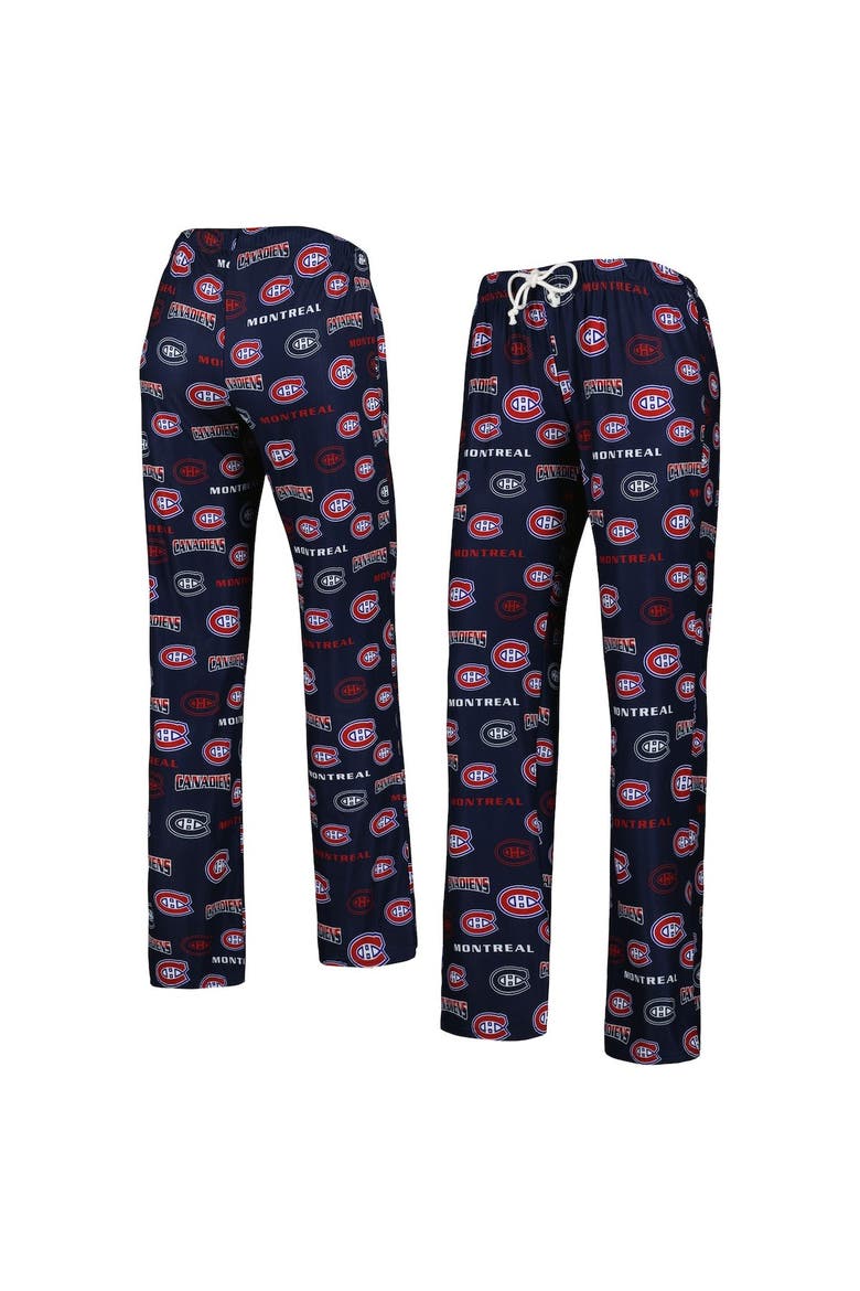 Women's Concepts Sport Navy Montreal Canadiens Breakthrough Allover Logo Sleep Pants, Alternate, color, Navy
