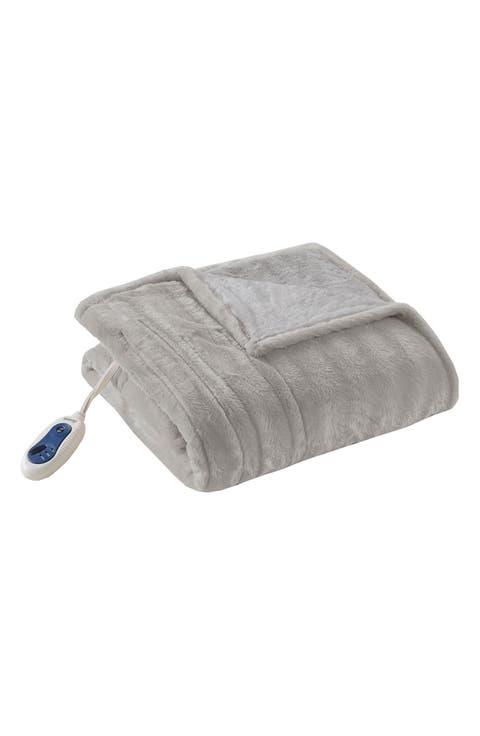 Faux Fur Heated Throw Blanket - 50" x 70"