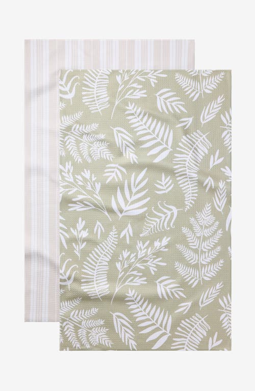 Geometry Kitchen Tea Towel Set in Olive Fern  product
