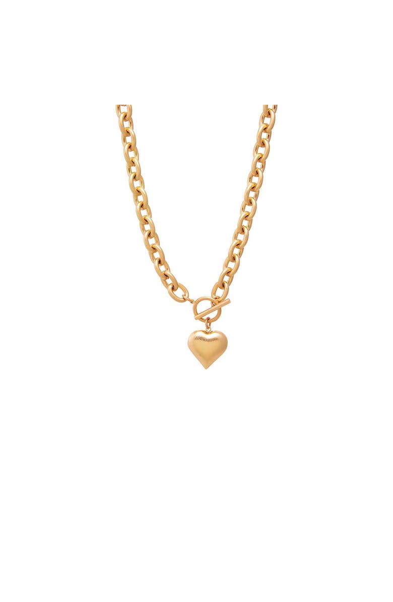 BY ADINA EDEN Chunky Heart Toggle Necklace, Main, color, Gold