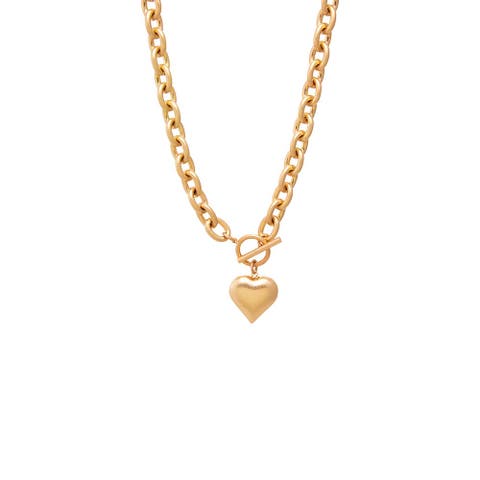 Chunky Heart Toggle Necklace