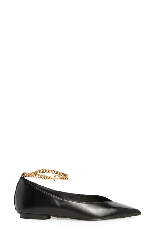 Rebecca Minkoff Ankle Chain Ballet Flat In Black