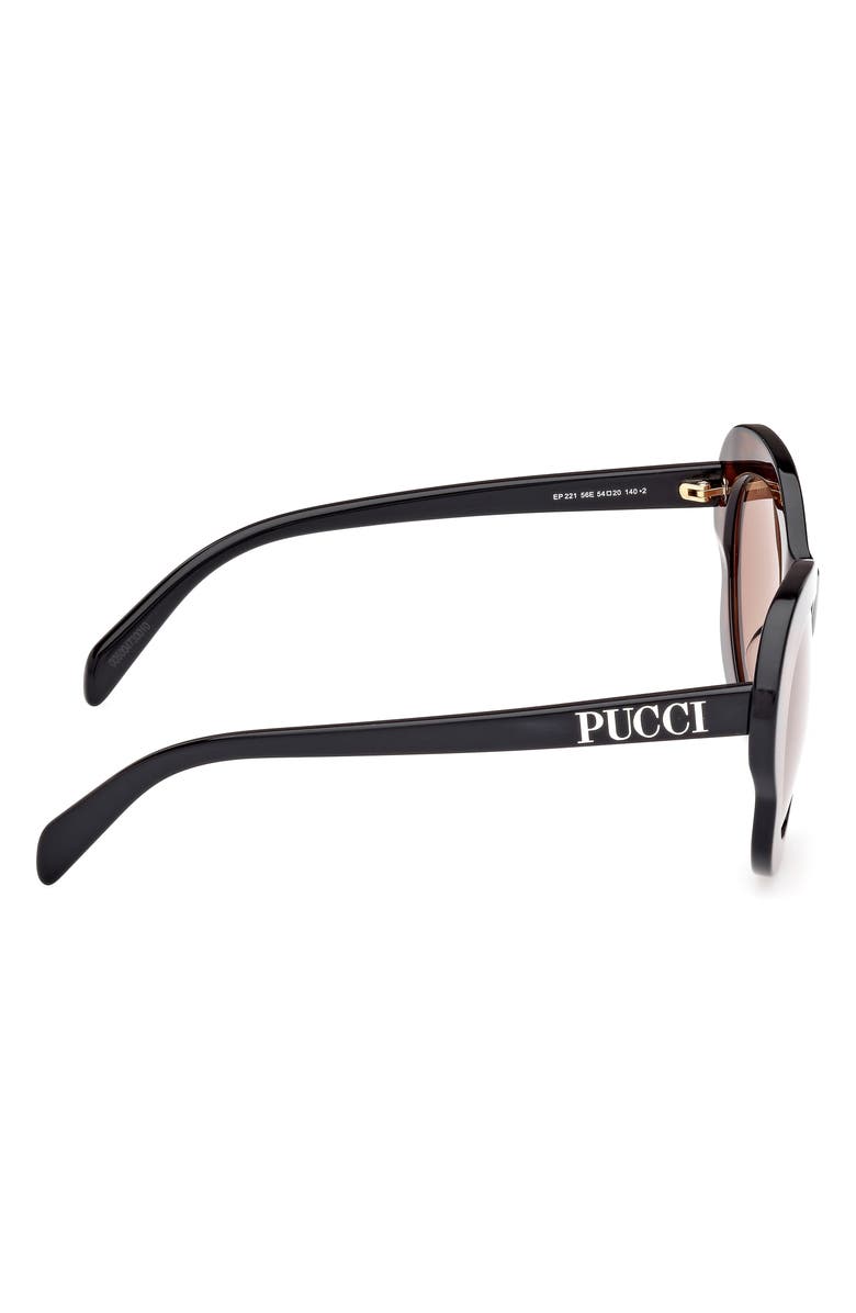 Emilio Pucci 54mm Round Sunglasses, Alternate, color, Havana / Brown